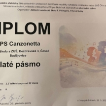 Diplom - Zlaté pásmo